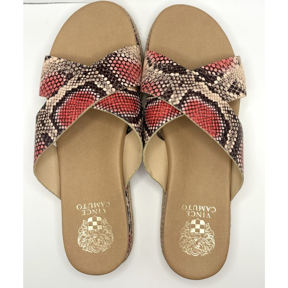 Vince Camuto Snakeskin Print Slide Sandals – Size 10 - Picture 2 of 7